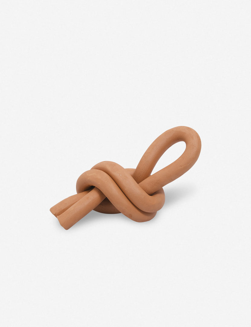 #color::terracotta | Overhand terracotta ceramic Knot decorative object by SIN