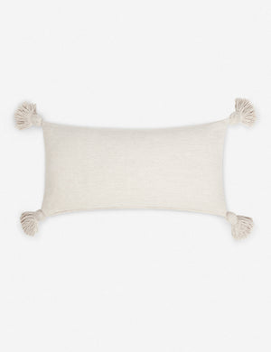 Sami natural lumbar pillow with pom poms