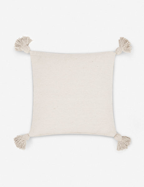 #color::natural #size::20--x-20-  | Sami natural square pillow with pom poms