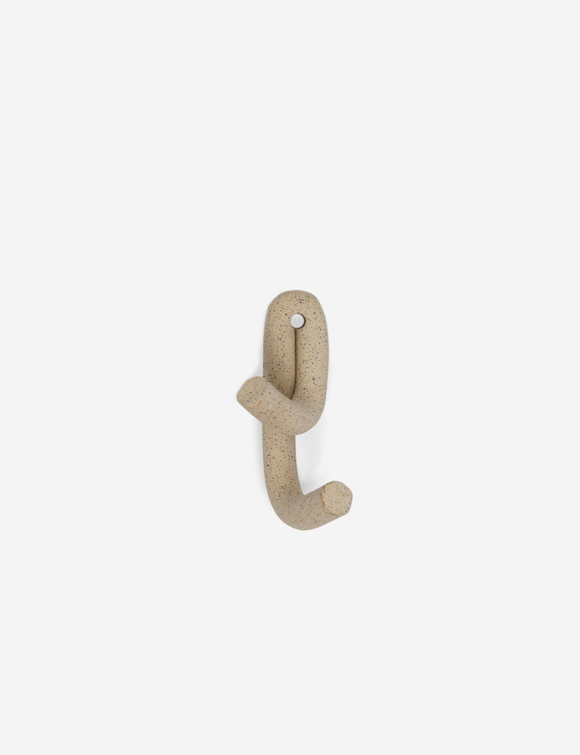 #color::speckled | Cream speckled Leggy Crossed Wall Hook by SIN Ceramics