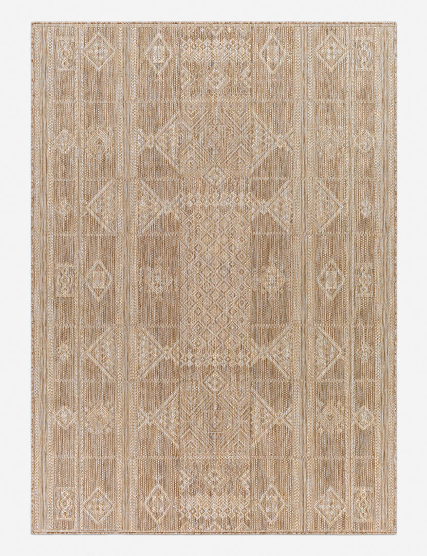 #color::taupe #size::5-3--x-7- #size::6-7--x-9- #size::7-10--x-10- #size::9-2--x-12- | Yamina taupe indoor and outdoor machine woven rug with a geometric pattern