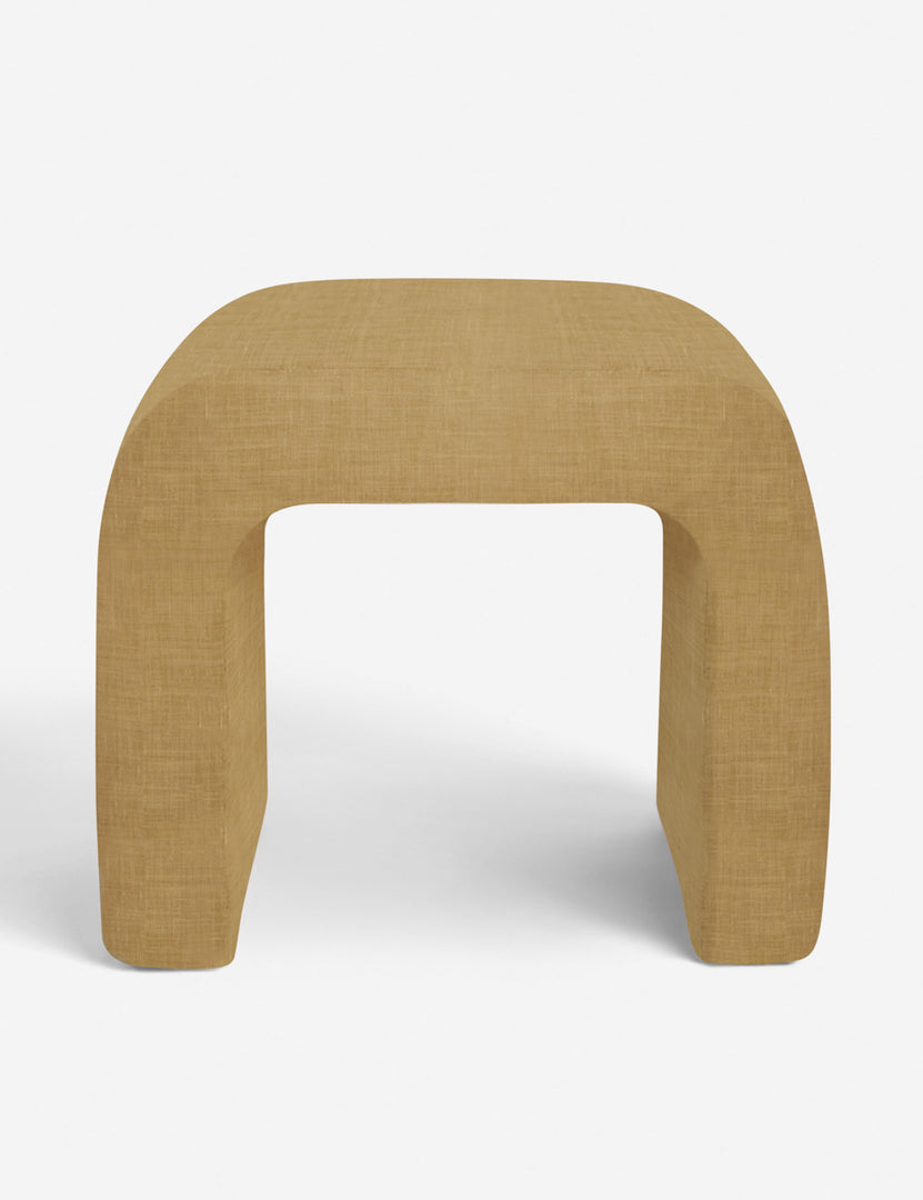#color::wheat | Tate Wheat Linen stool with rounded edges