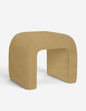 Angled view of the Tate Wheat Linen stool