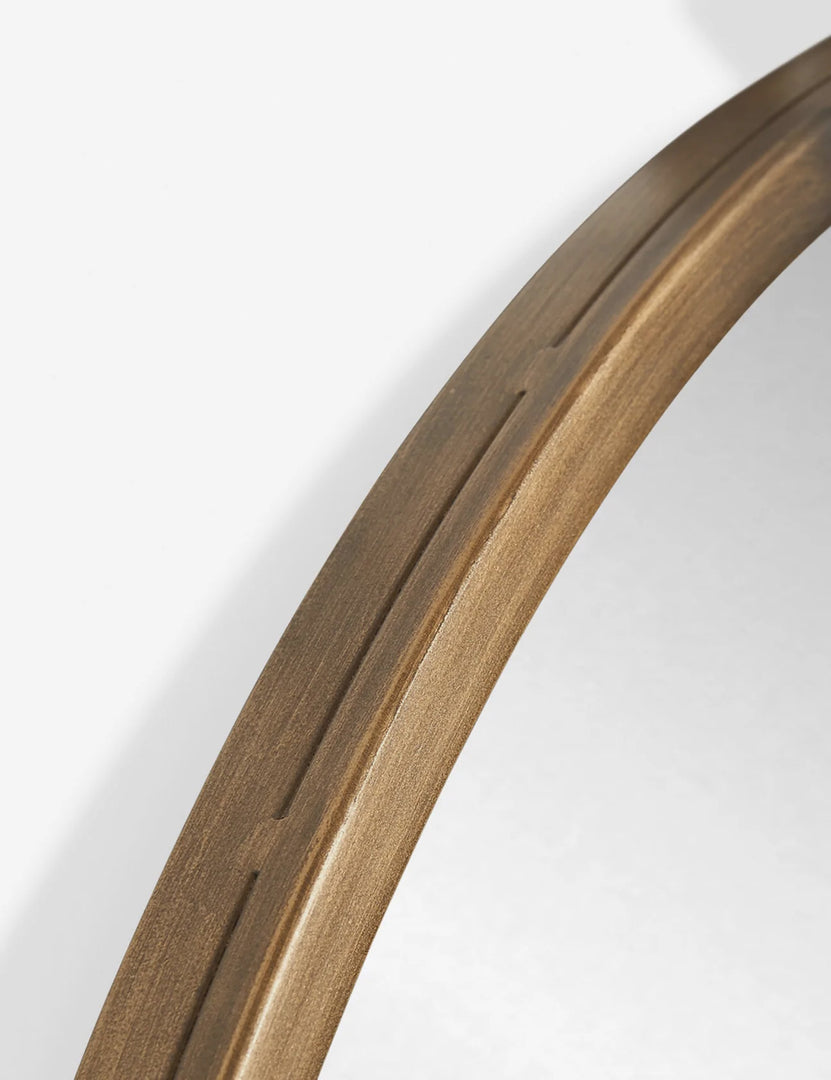 #color::gold | The gold frame on the tulca round mirror