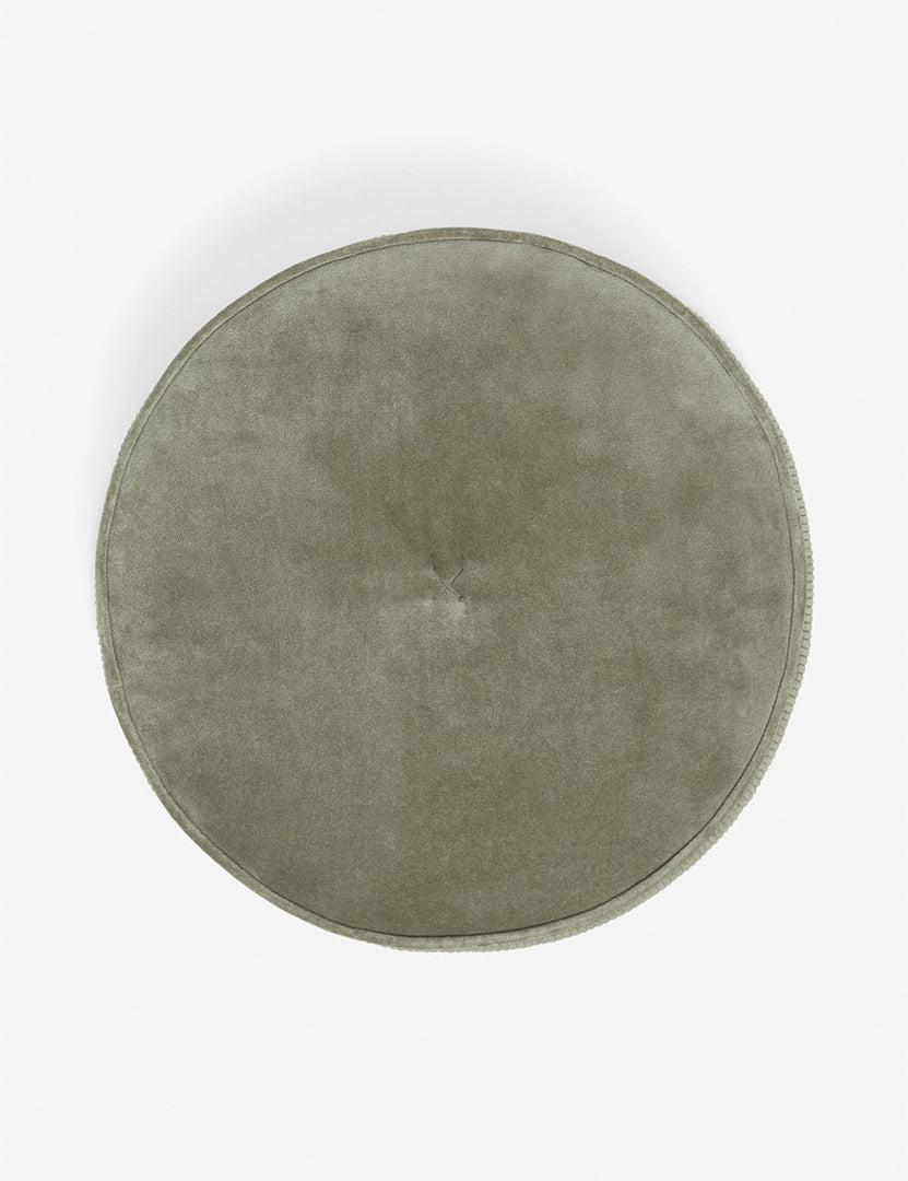 #color::juniper | Velvet Disc juniper green Pillow by Sarah Sherman Samuel