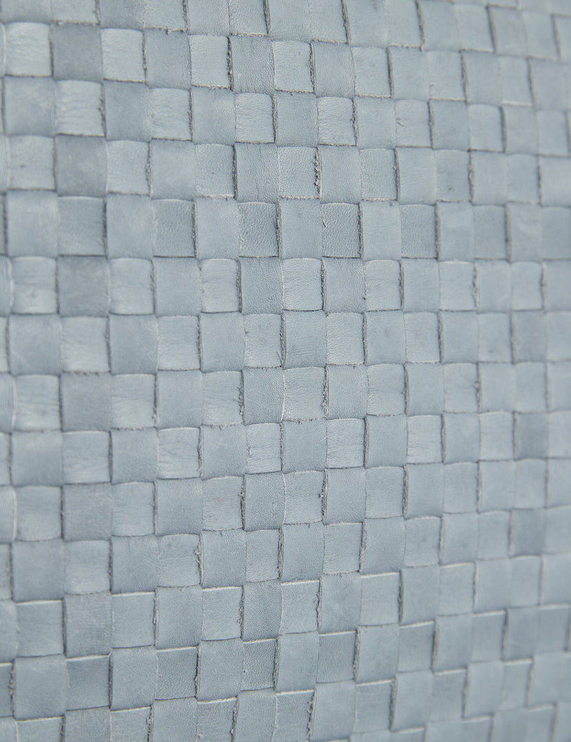 #color::dusty-blue #style::lumbar | The basketweave material