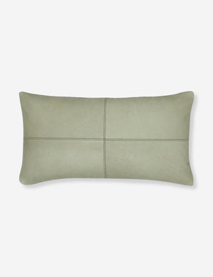 The reverse side of the victor mint green lumbar throw pillow