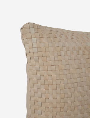 Corner of the victor natural square throw pillow