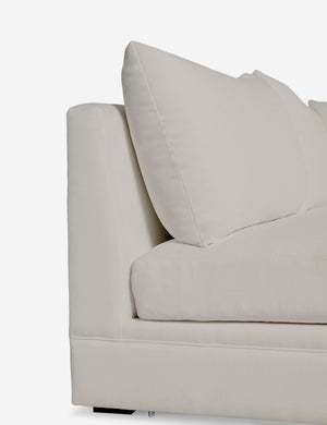 Left-side of the Winona Natural Linen armless left-facing sectional sofa