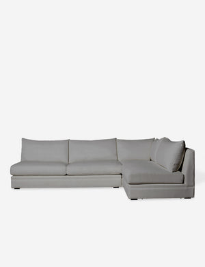 Winona Gray Performance Fabric upholstered armless right-facing sectional sofa