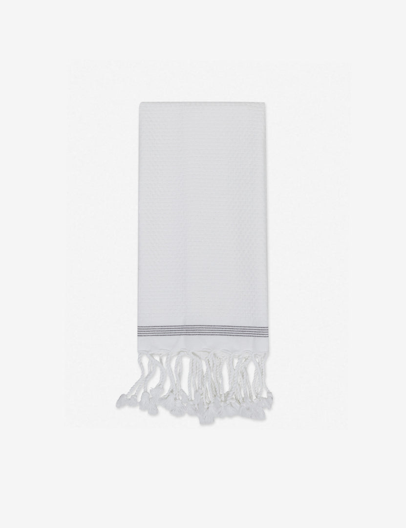 #color::white | Mediterranean Turkish Cotton white Guest Towel by Coyuchi with tasseled ends