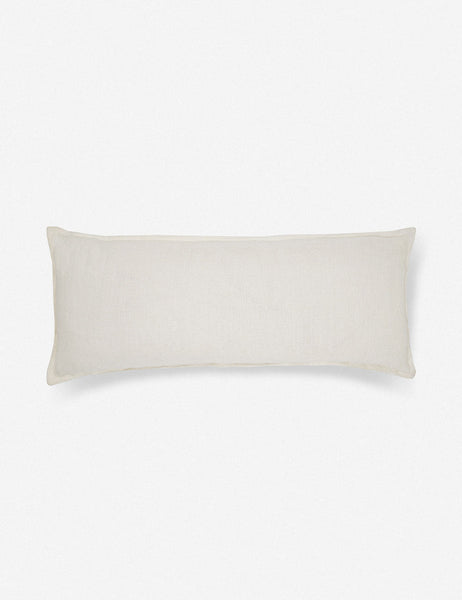 #color::ivory #style::extra-long #fill type::with-feather-down-insert #fill type::pillow-cover-only | Arlo Ivory flax linen solid long lumbar pillow