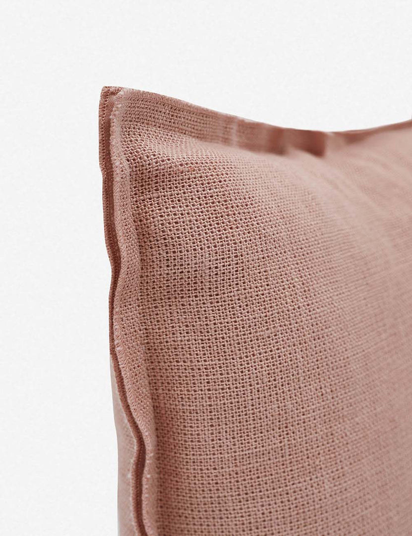 #color::terracotta #style::extra-long #fill type::with-feather-down-insert #fill type::pillow-cover-only | Corner of the arlo Terracotta long lumbar