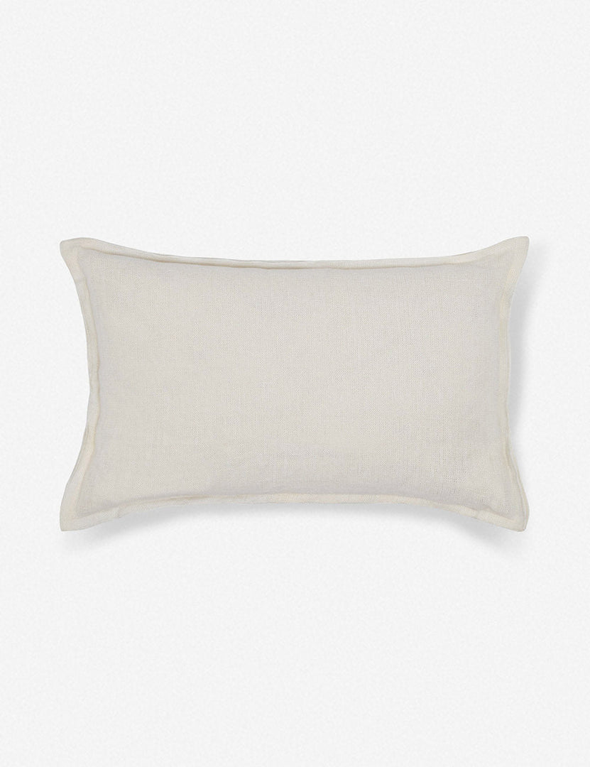 #color::ivory #style::lumbar #fill type::with-feather-down-insert #fill type::pillow-cover-only | Arlo Ivory flax linen solid lumbar pillow
