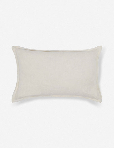 #color::ivory #style::lumbar #fill type::with-feather-down-insert #fill type::pillow-cover-only | Arlo Ivory flax linen solid lumbar pillow