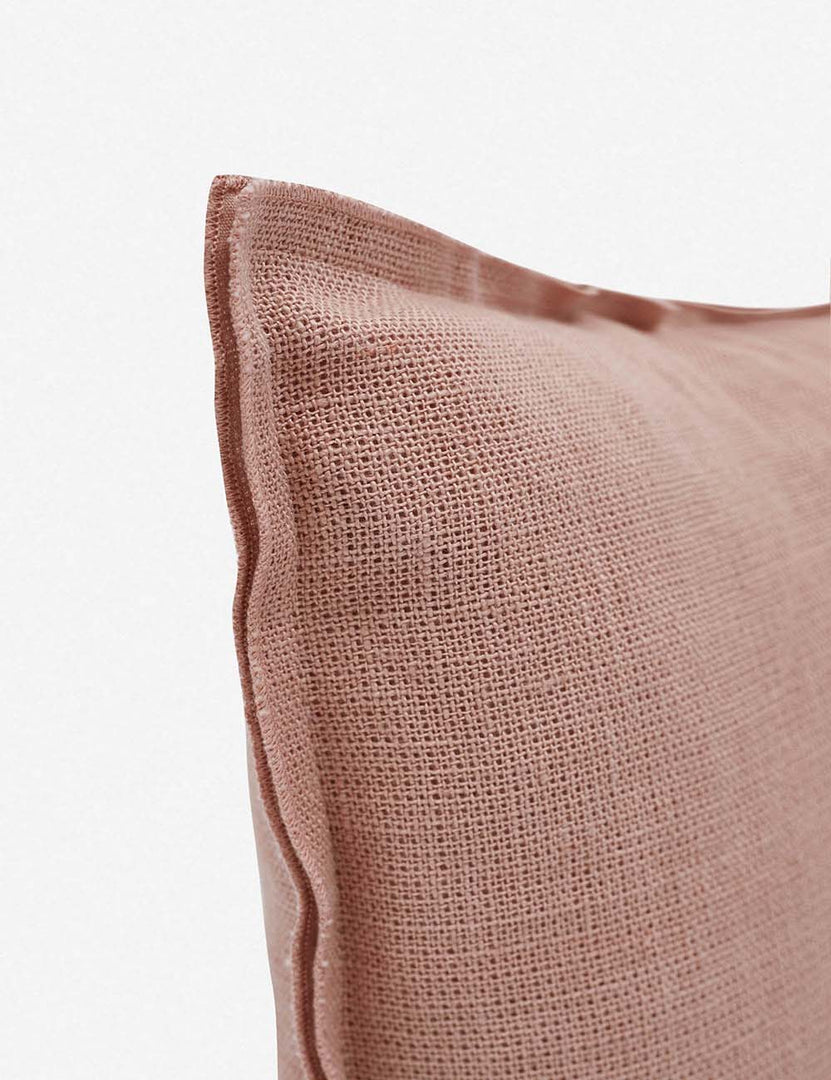 #color::terracotta #style::lumbar #fill type::with-feather-down-insert #fill type::pillow-cover-only | Corner of the arlo Terracotta lumbar pillow