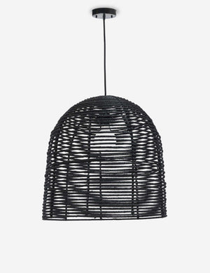 Beehive black jute woven pendant light