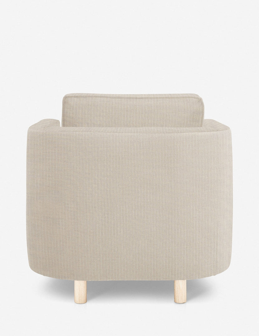 #color::stripe | Back of the Belmont Stripe linen accent chair