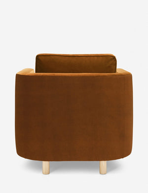 Back of the Belmont Cognac velvet accent chair