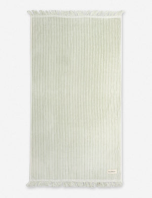 Sage green and white striped Beach Towel by Business & Pleasure Co