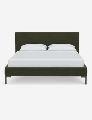 Deva Moss platform bed with gray legs