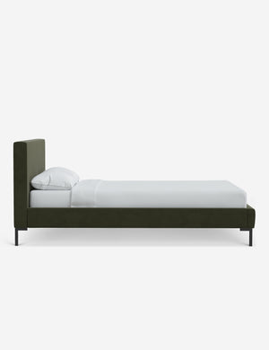 Side of the Deva Moss platform bed