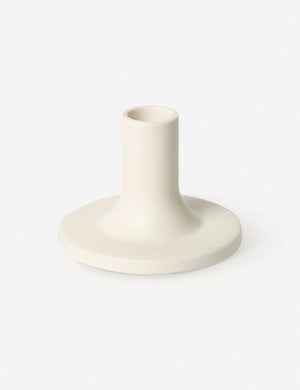 White sleek Ceramic Taper Candle Holder