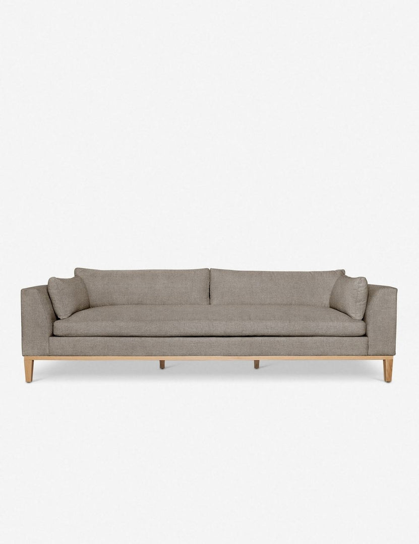 #size::10-w #size::6-w #size::7-w #size::8-w #color::flannel #size::9-w | Charleston Flannel Linen sofa with a single seat cushion, natural oak base, and gently curved arms