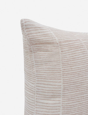 Corner of the claudette blush square pillow