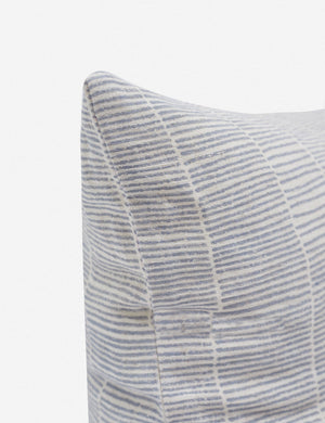 Corner of the claudette blue square pillow