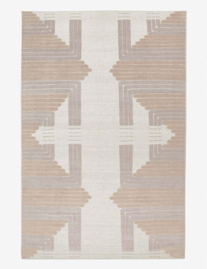 Colette ivory and neutral toned hand-knotted rug with a geometric pattern