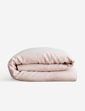 European Flax Linen blush pink Duvet Cover by Cultiver