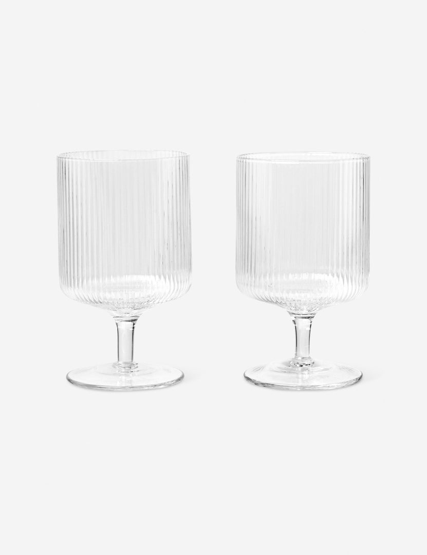#color::clear | Set of two rian ripple wine glasses