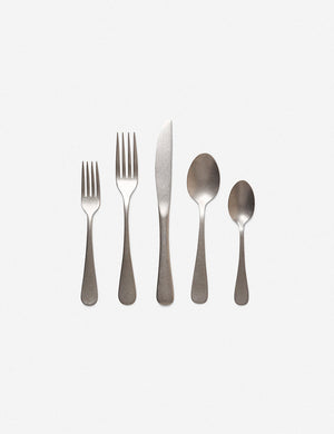 Woodstock stainless steel 5-piece flatware set by farmhouse pottery