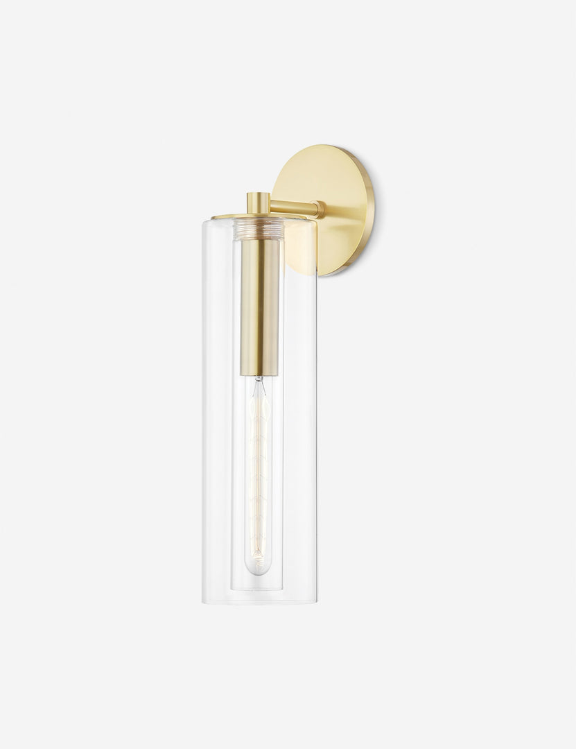 #color::antique-brass | Alejandro tubular antique brass sconce