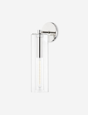 Alejandro tubular polished nickel sconce