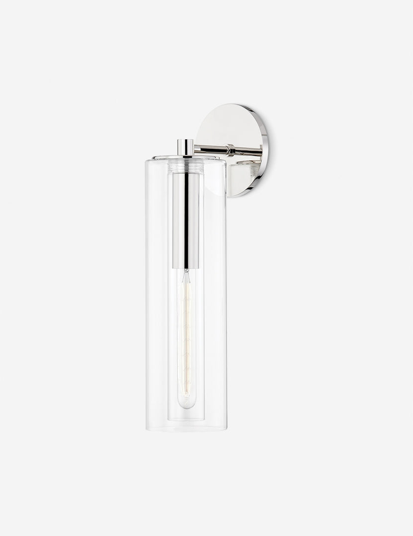 #color::polished-nickel | Alejandro tubular polished nickel sconce