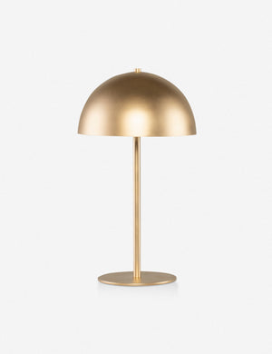 Luz gold dome table lamp with slim round base and acrylic diffuser