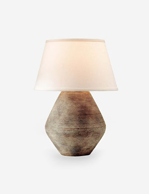 Khala table lamp with ribbed base and weathered finish