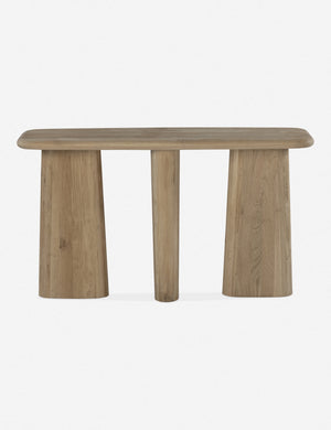 Nera natural wood sculptural console table