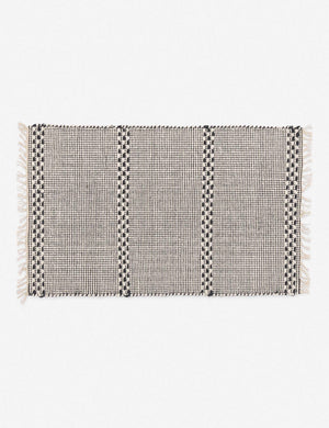 Masha gray and black geometric machine washable mat