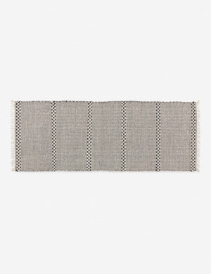 Masha gray and black geometric machine washable mat in its runner size