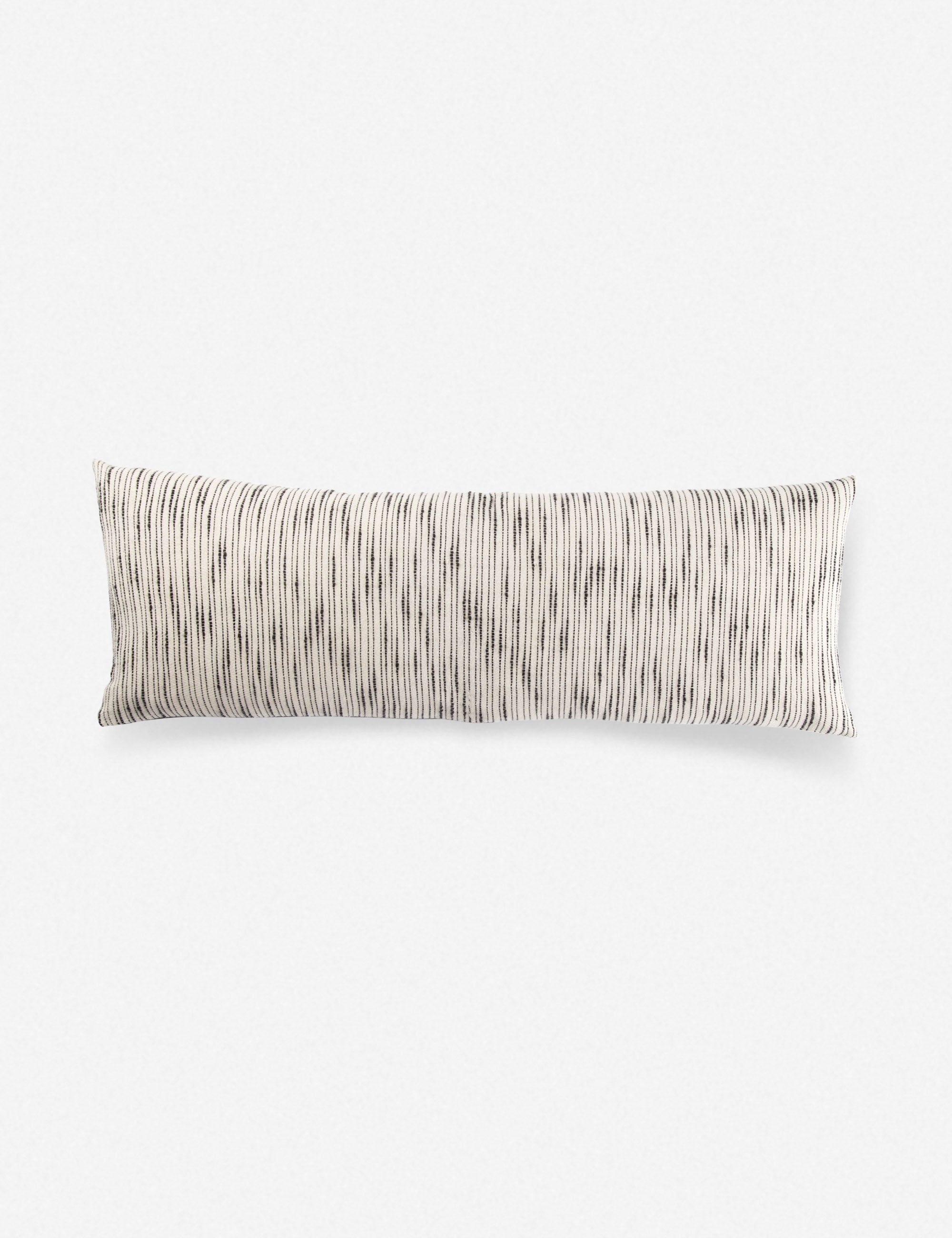 #color::natural-and-black #size::14--x-40- #insert::down #insert::polyester | Peregrine black and white marled striped lumbar pillow