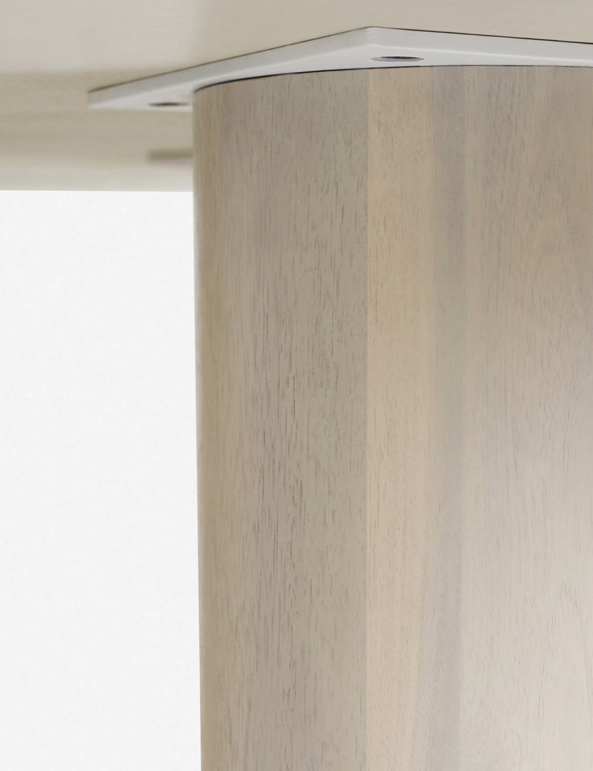 #color::whitewash | Underside of the Mojave Round Dining Table where the base is connecting to the top