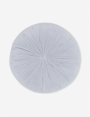 Monroe ice blue velvet round pillow