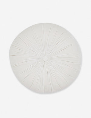 Monroe oyster white velvet round pillow