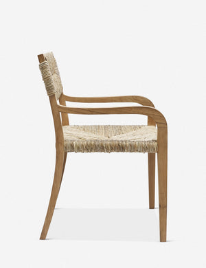 Side view of the Nolani woven rattan arm chair