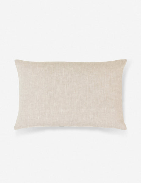 #size::14--x-22- | The natural linen backing on the Norala solid white handmade lumbar throw pillow