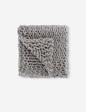 Sable flint gray ultra-chunky throw blanket by Nikki Chu