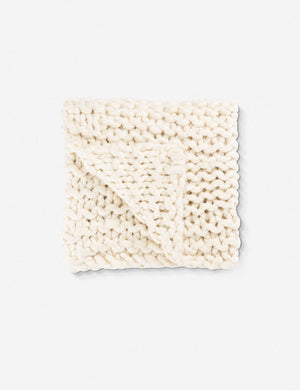 Sable white swan ultra-chunky throw blanket by Nikki Chu